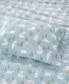 Novelty Printed Cotton Flannel 4-Pc. Sheet Set, Queen