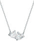 Silver-Tone Double Crystal Pendant Necklace, 14-7/8" + 2" extender