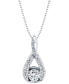 ფოტო #1 პროდუქტის Diamond Swirl Frame 18" Pendant Necklace (3/8 ct. t.w.) in 14k White Gold