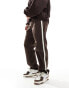 Фото #1 товара ASOS DESIGN baggy tapered trouser with taped detail in brown