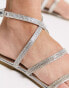 Truffle Collection embellished bridal sliders in silver