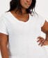 ფოტო #3 პროდუქტის Trendy Plus Size Fitted V-Neck T-Shirt