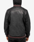 Фото #2 товара Men's Grainy Polyurethane Hooded Jacket with Faux Shearling Lining