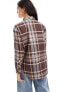 Фото #7 товара Miss Selfridge oversized shirt in brushed check