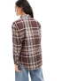 Miss Selfridge oversized shirt in brushed check 40 - фото #7