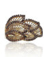 ფოტო #3 პროდუქტის Suzy Levian Sterling Silver Cubic Zirconia Pave Brown Leaf Ring