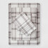 Фото #1 товара Full 400 Thread Count Printed Performance Sheet Set Plaid Twill Gray - Threshold