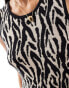 JDY knitted sleeveless maxi dress in animal print