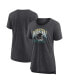 Women's Heather Charcoal Distressed Jacksonville Jaguars Our Pastime Tri-Blend T-shirt 3XL - фото #1