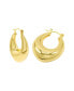 14K Gold-Plated Domed Oval Hoop Earrings