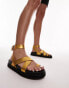 Фото #3 товара Topshop Jaydee strappy sandal with toe loop in gold