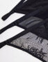 Dorina 3 pack lace & mesh G string thongs in black Черный, S - EU 36-38 - фото #3