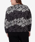 ფოტო #3 პროდუქტის Plus Size Classic Geometric Ombre Scroll Top