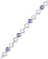 Фото #2 товара Браслет Macy's Amethyst & White Topaz Heart Link