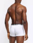 River Island 4 pack cotton stretch trunks in white