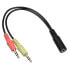 Фото #1 товара InLine Audio Headset Y-Adapterkabel, 2x 3,5-mm-Stecker auf 3,5mm-Klinkenbuchse 4-Pol CTIA - 0,15 m