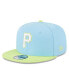 ფოტო #1 პროდუქტის Men's Light Blue, Neon Green Pittsburgh Pirates Spring Basic Two-Tone 9FIFTY Snapback Hat