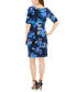 Фото #2 товара Petite Printed Draped Side-Tab Sheath Dress