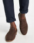 ASOS DESIGN loafers in brown faux suede with natural sole