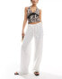 Фото #1 товара ASOS DESIGN broderie wide leg trouser in white