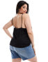 Фото #4 товара ASOS DESIGN Curve linen look v neck cami in black