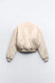 Faux suede padded bomber jacket