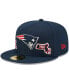Фото #1 товара Men's Navy New England Patriots Identity 59FIFTY Fitted Hat