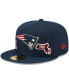 ფოტო #1 პროდუქტის Men's Navy New England Patriots Identity 59FIFTY Fitted Hat