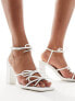 Фото #1 товара Public Desire mid heeled sandal with bows in white