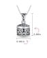 Фото #4 товара -Style Square Heart Poison Prayer Box Locket Necklace Pendant Momenta or Memorial Keepsake Holder for Women s Oxidized .925 Sterling Silver