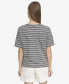 Women's Heritage Striped Short Sleeve Boxy Knit Pullover Black/White Combo, Small - фото #3