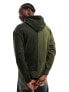 Tommy Jeans relaxed varsity two tone hoodie in olive green