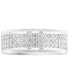 ფოტო #3 პროდუქტის EFFY® Men's Diamond Pavé Band (3/4 ct. t.w.) in 14k White Gold