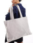 My Accessories large canvas tote bag in off white