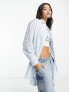 Фото #2 товара Vero Moda Aware oversized longline cotton shirt in blue