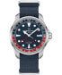 ფოტო #1 პროდუქტის Men's Swiss Automatic DS Action GMT Blue Synthetic Strap Watch 43mm