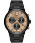 ფოტო #1 პროდუქტის Men's Bold Fusion Swiss Quartz Chronograph Ionic Plated Black Steel Bracelet Watch 44mm
