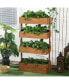 Фото #3 товара Vertical Garden Planter, Wooden 4 Tier Planter Box, Self-Draining with Non-Woven Fabric for Outdoor Flowers, Vegetables & Herbs