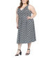 Фото #4 товара Plus Size Midi Length Sleeveless Pocket Dress