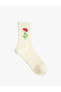 Фото #9 товара Çiçekli Soket Çorap İşlemeli