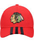 Men's Red Chicago Blackhawks Locker Room Three Stripe Adjustable Hat
