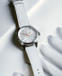 ფოტო #4 პროდუქტის Women's Swiss Automatic Khaki Aviation White Leather Strap Watch 36mm