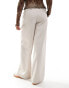 ASOS DESIGN tailored wide leg dad trouser in stone Серый, 40 - фото #6