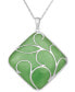 ფოტო #1 პროდუქტის Dyed Jade Swirl Overlay Pendant set in Sterling Silver