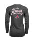 Фото #4 товара Women's Threads Charcoal Atlanta Braves 2021 World Series Champions Hometown Long Sleeve V-Neck T-shirt