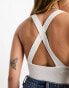 Pimkie cross back crop top in white