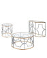 Фото #1 товара 3-Piece Metal, Glass Camille Modern Tempered Glass Top Table Set