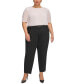 Фото #1 товара Plus Size Pleat-Front Cropped Ankle Pants