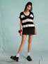 Фото #1 товара Miss Selfridge knit mono stripe oversized tank top