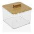 Box with cover Versa Bamboo polystyrene (9 x 8,5 x 9 cm)